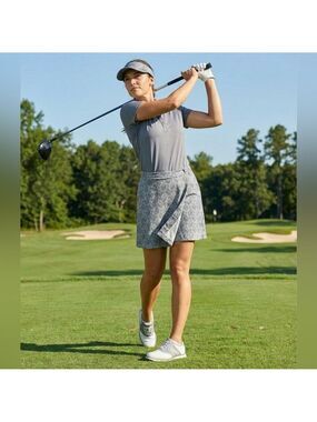 LPGA Black & White Paisley Print Golf Skort Easy Care Polyester US Sz 6